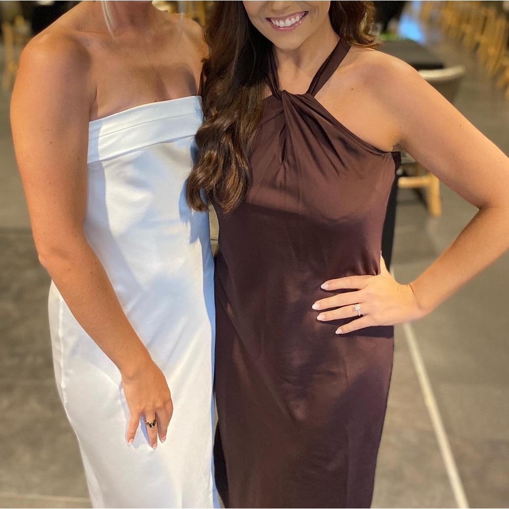 Brown Satin Dress